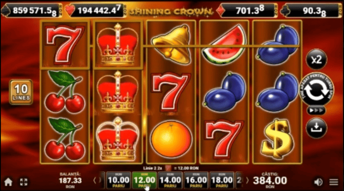 Cea mai mare plata din bonusul fara depunere Million la Shining Crown cu 4 septari