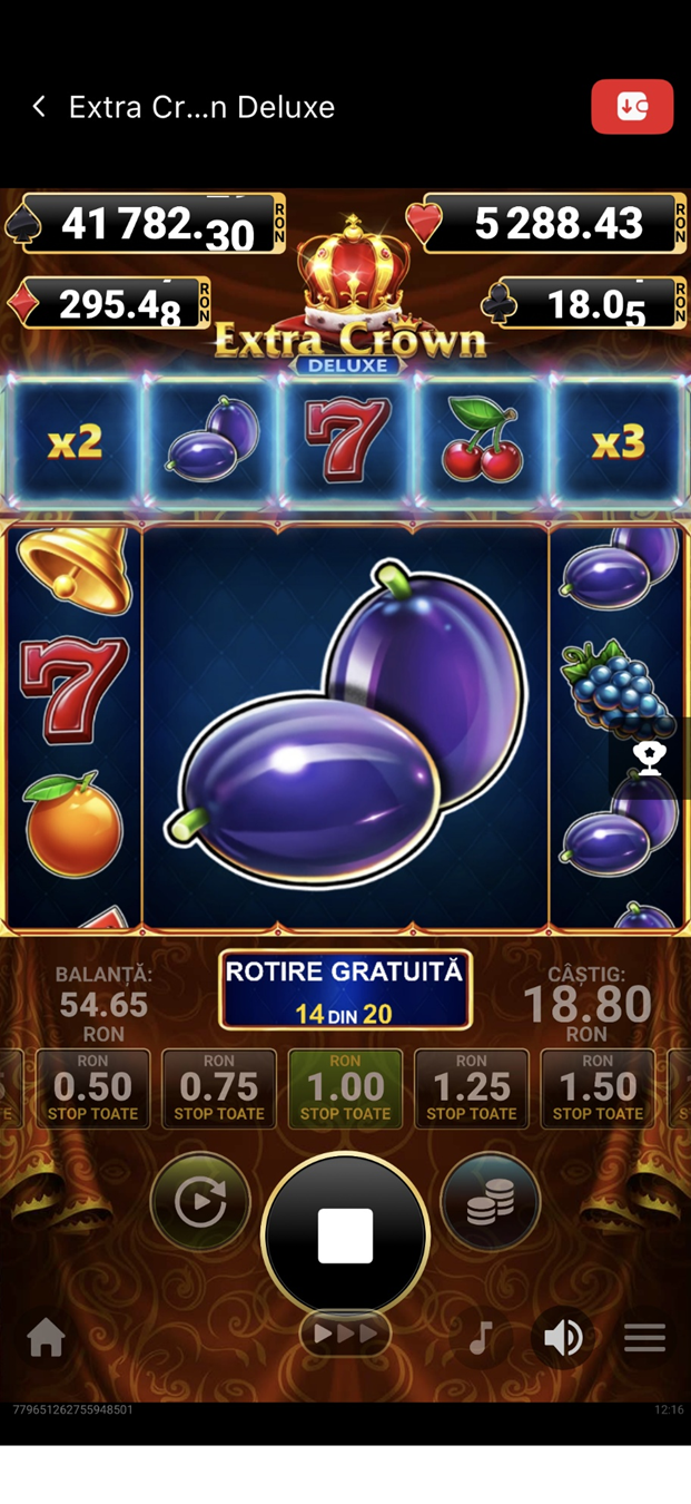 Extra Crown Deluxe păcănele cu jackpot la Winmasters casino.