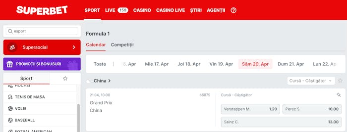 Superbet pariuri sportive