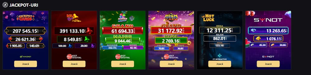 Premii jackpot disponibile la Fortuna Palace.
