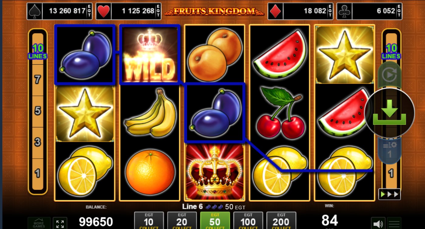 Fruits Kingdom demo: RTP 96,25%, rotiri x3 și Jackpot Cards logo