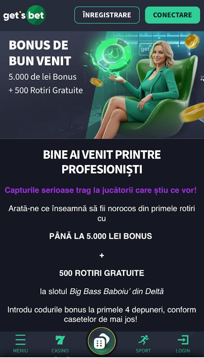 Cel mai mare bonus Gets Bet la primele 4 depuneri activat prin coduri.
