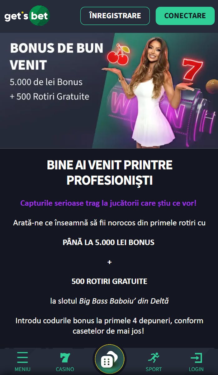 Cel mai mare bonus Gets Bet la primele 4 depuneri activat prin coduri.