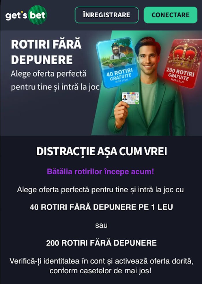 Primele rotiri gratuite pe care le poți lua fără un cod bonus Get's Bet fără depunere azi.
