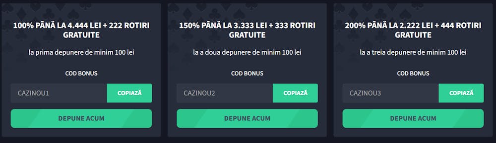 Cod bonus Gets Bet casino pentru toate etapele din oferta de bun venit.