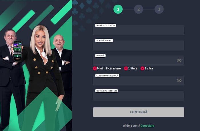 Formularul de înregistrare Getsbet.