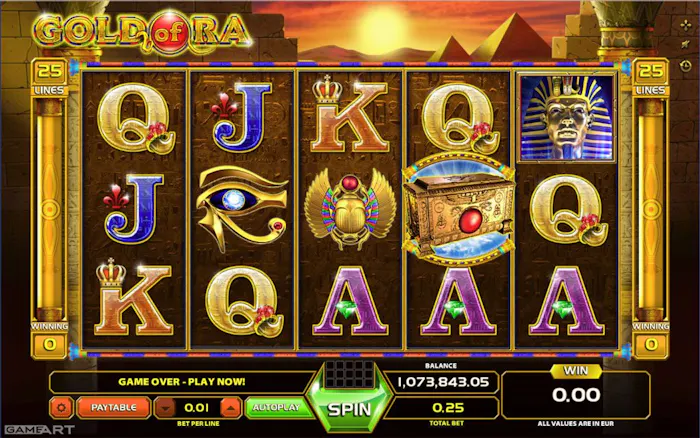 Gold of Ra demo &#038; detalii – RTP, volatilitate și funcții speciale logo