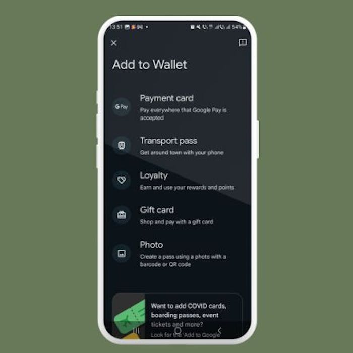 Descarcă Google Wallet și selectează cardul