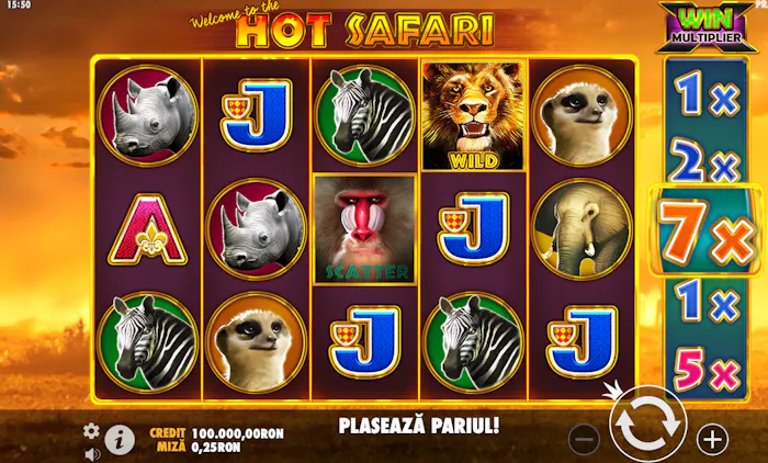 Hot Safari demo &#038; detalii – RTP, volatilitate și funcții speciale logo