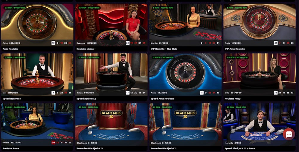 Selecție de jocuri de la cazino live HotSpins.