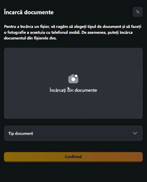 Unde încarci documentele pentru verificarea contului pe Joker Casino.