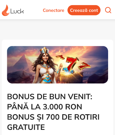 Bonus la înregistrarea pe Luck casino.