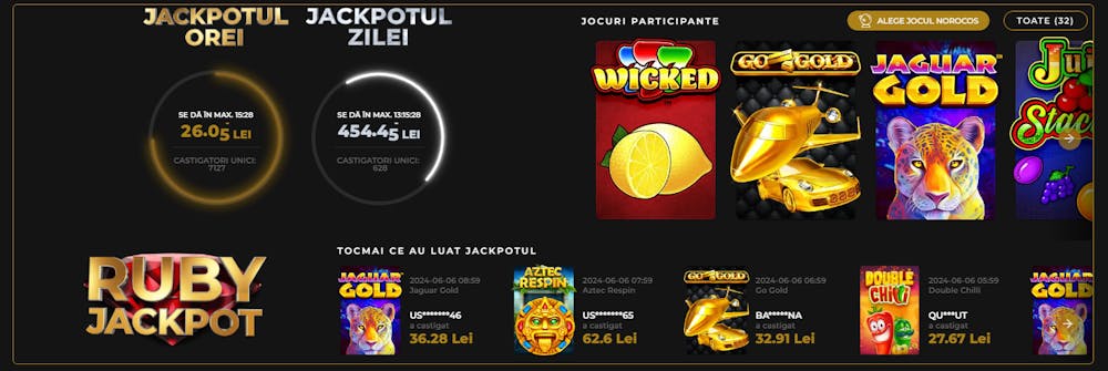 Jackpot contra cronomentru Ruby Jakpot.