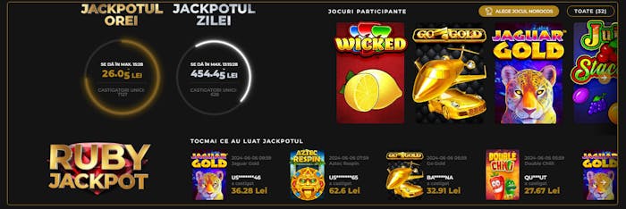 Jackpot contra cronomentru Ruby Jakpot.