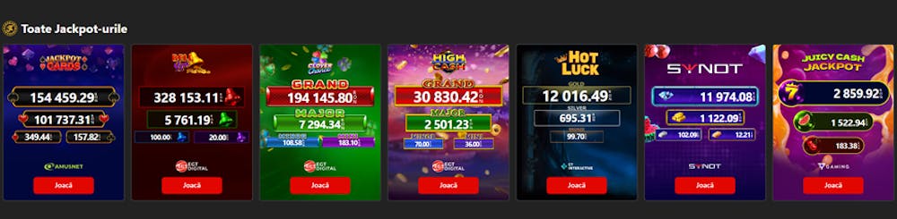 Jackpoturi disponibile la Lucky Seven casino.