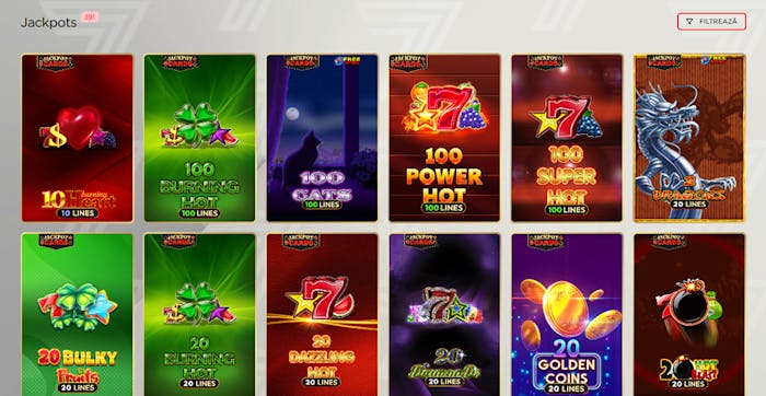Jocuri cu Jackpot Cards de pe platforma de cazino RedSevens.