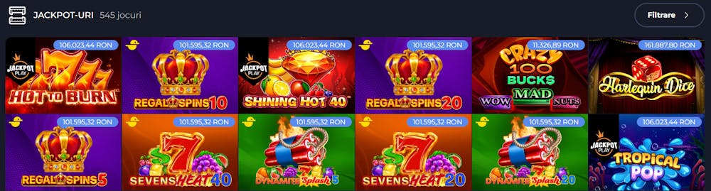 12 dintre jocurile SlotV la care poți câștiga un premiu jackpot.