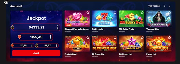 Păcănele de la Amusnet cu jackpot progresiv de la Totalbet.