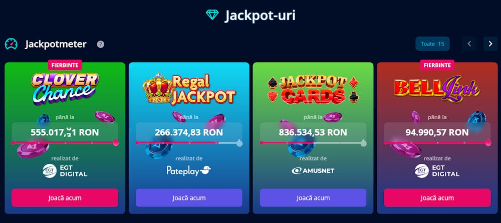 Cele mai mari premii cu jackpot de pe Mr Bit casino de la Amusnet.