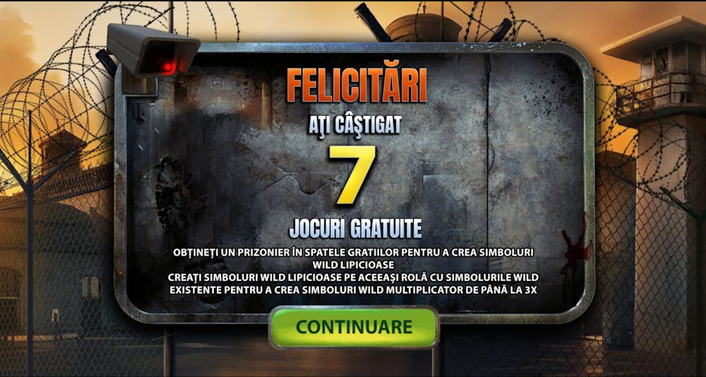 Exemplu de câștigare a secvenței de rotiri gratuite pentru prinderea a 3 simboluri Scatter.