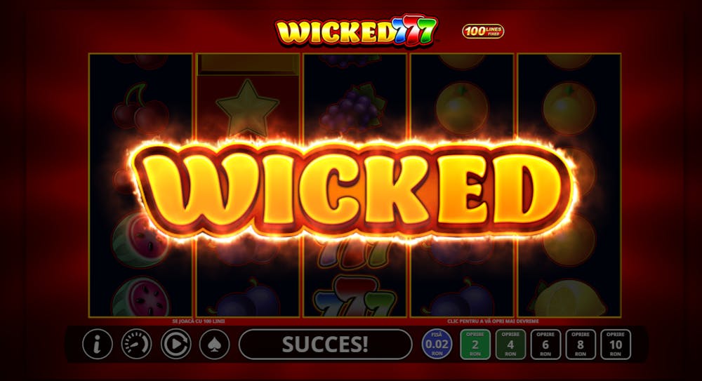 Re-rotire gratuită declanșată aleatoriu pe orice miză în slotul 777 Wicked.