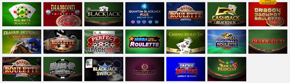 Jocuri de masă clasice valabile în categoria Casa Pariurilor casino