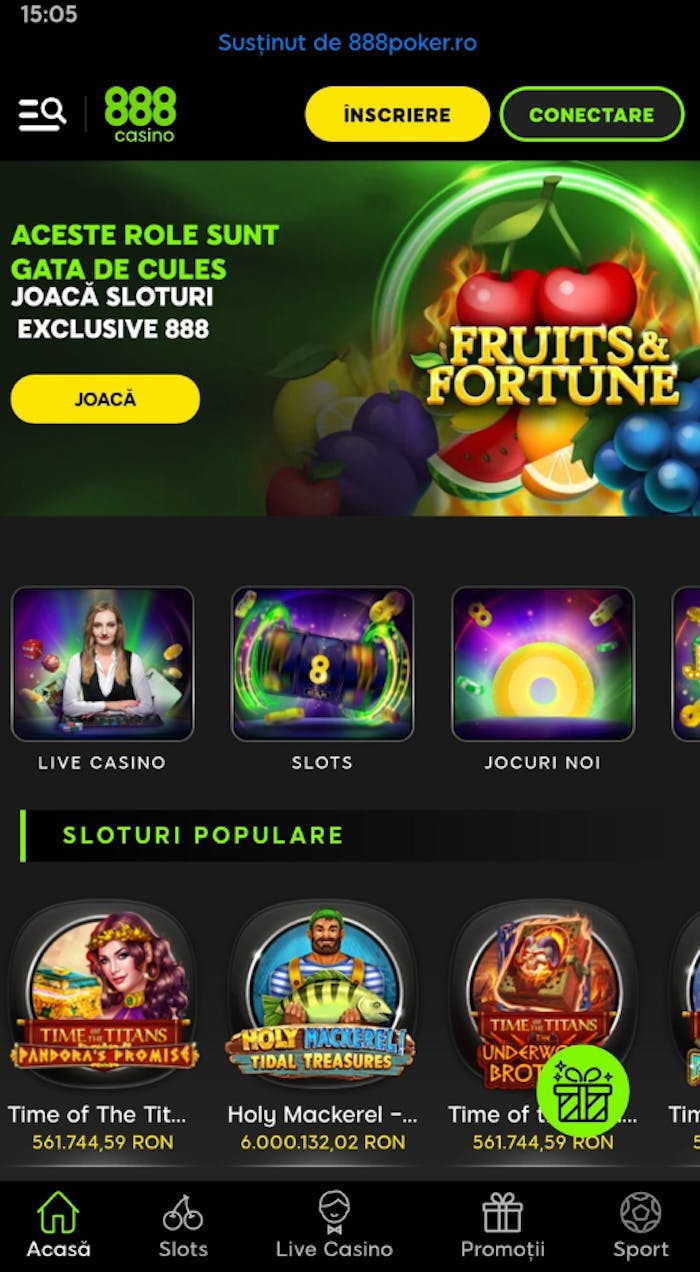 Prezentarea generală a cazinoului 888 casino online cu oferte, categorii principale și jocuri populare.