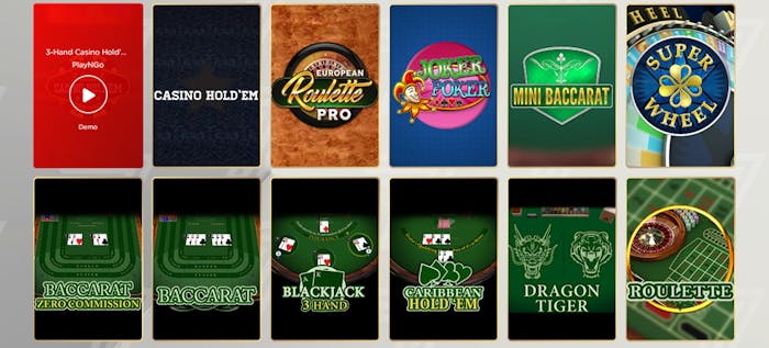 Jocuri de masă digitale de la RedSevens casino.