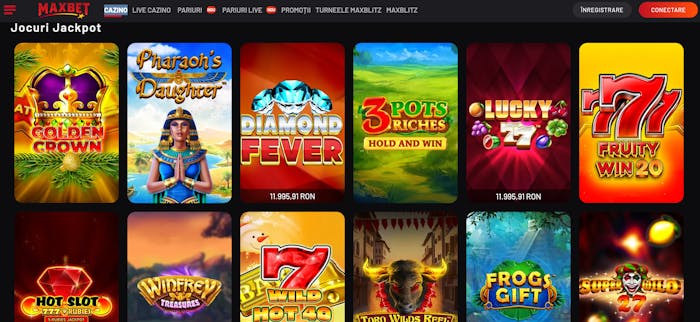 La unele sloturi apare în imaginea de prezentare și valoarea premiului Jackpot 