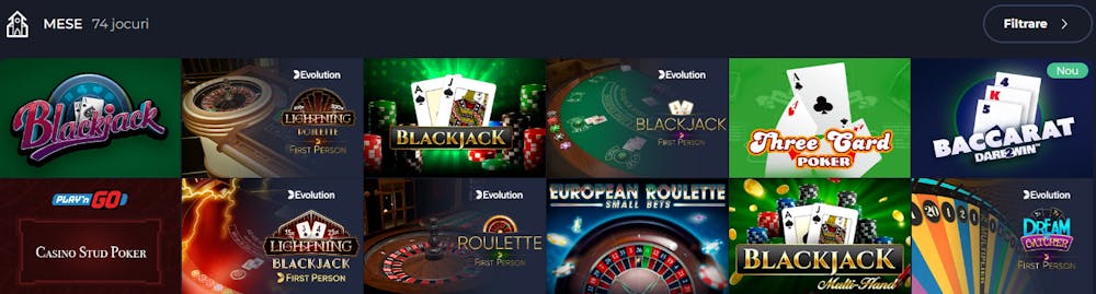 Jocuri de masă slotv casino