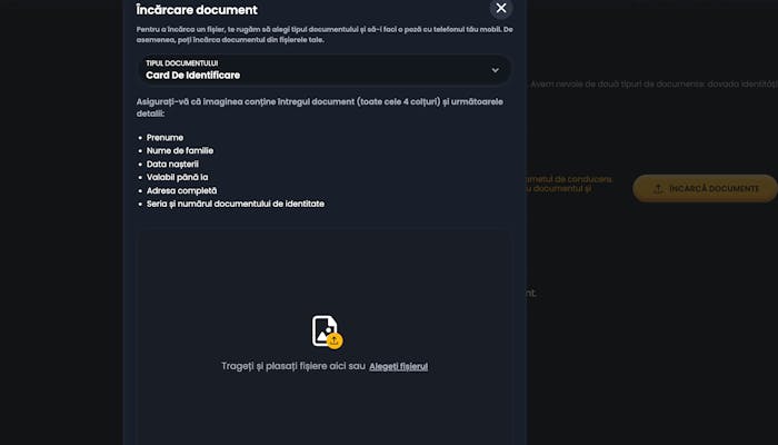 kyc casino exemplu de pagina pentru incarcarea tipurilor de documente 