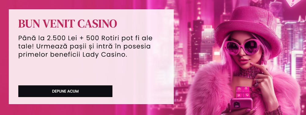 Bonus de bun venit disponibil la Lady Casino.