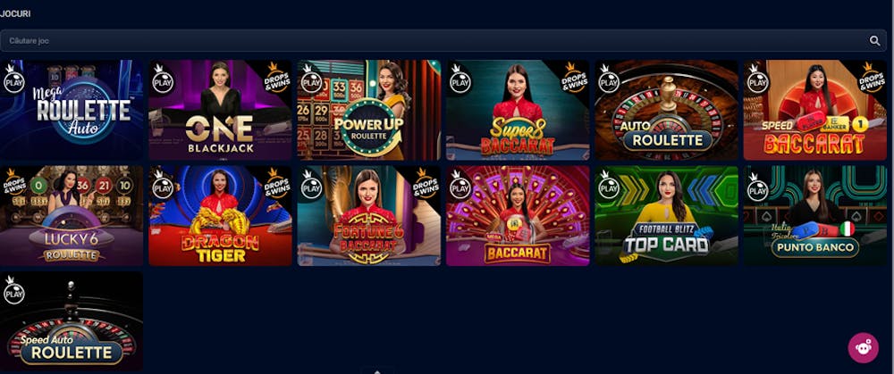 Oferta de cazino live la Victory Bet.