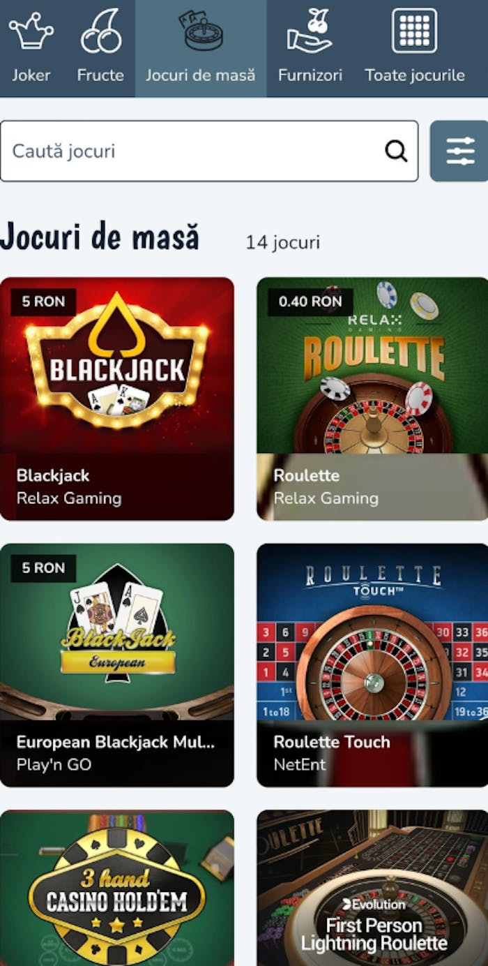 Jocuri de masă pe care le poți juca azi pe Vlad casino online.