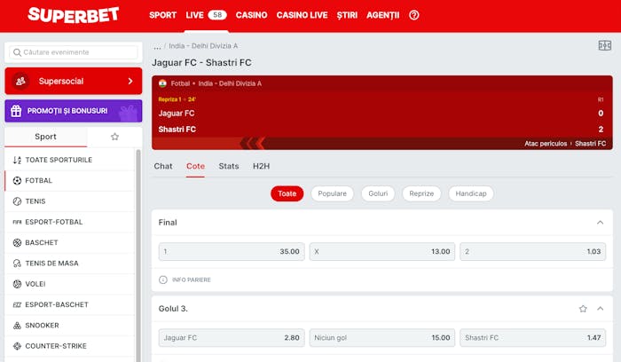 Superbet pariuri sportive