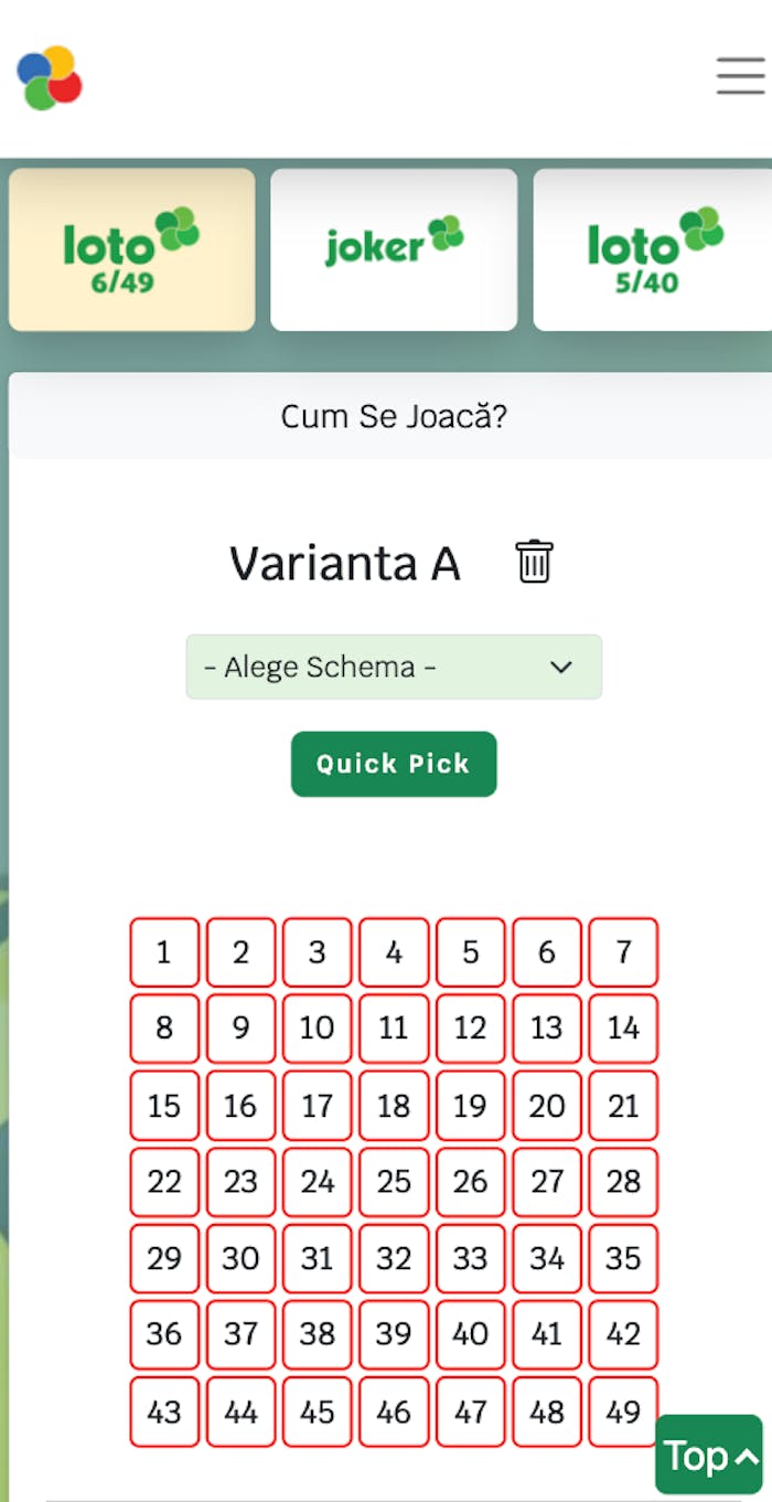 Poți plasa bilete la loto 6/49 și online, pe loto.ro.