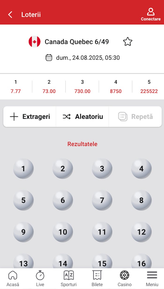 Pagina extragerii loto Canada Quebec.