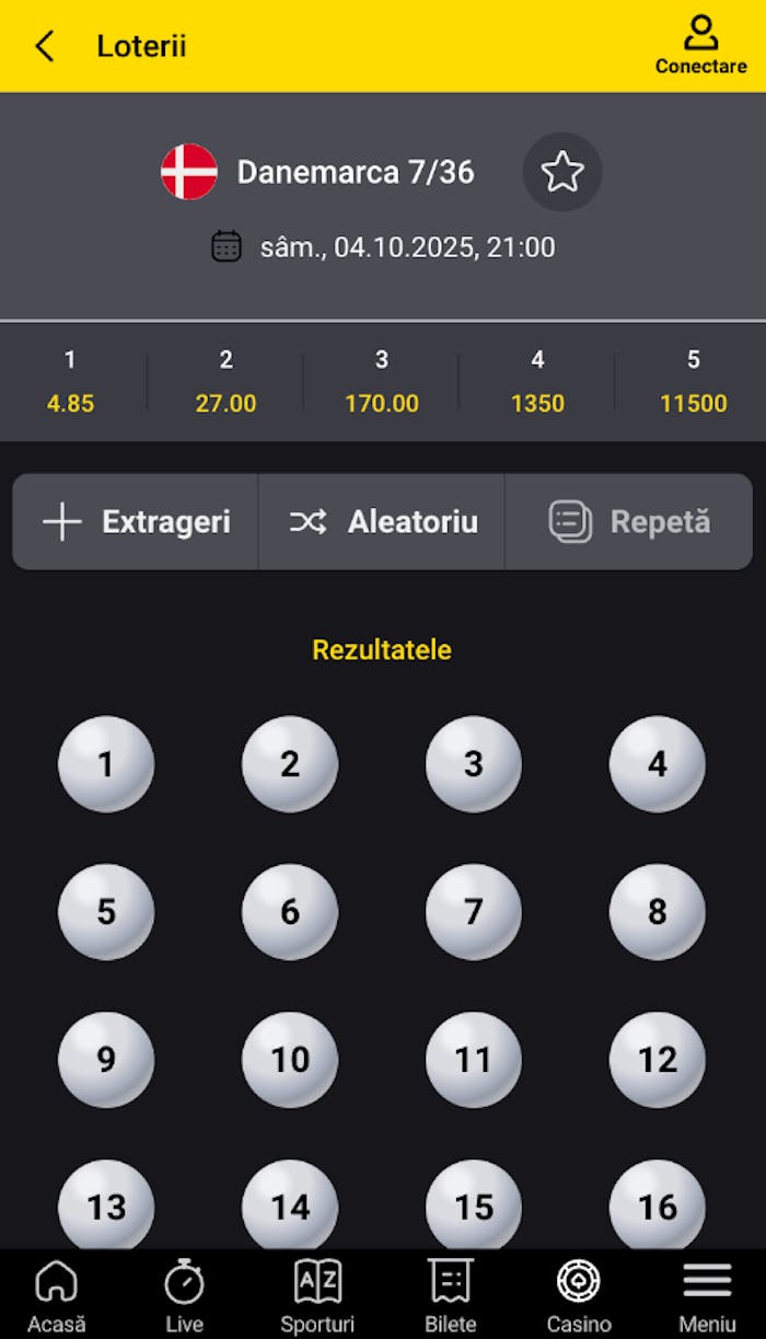 Pagina Loto Danemraca 7/36. 