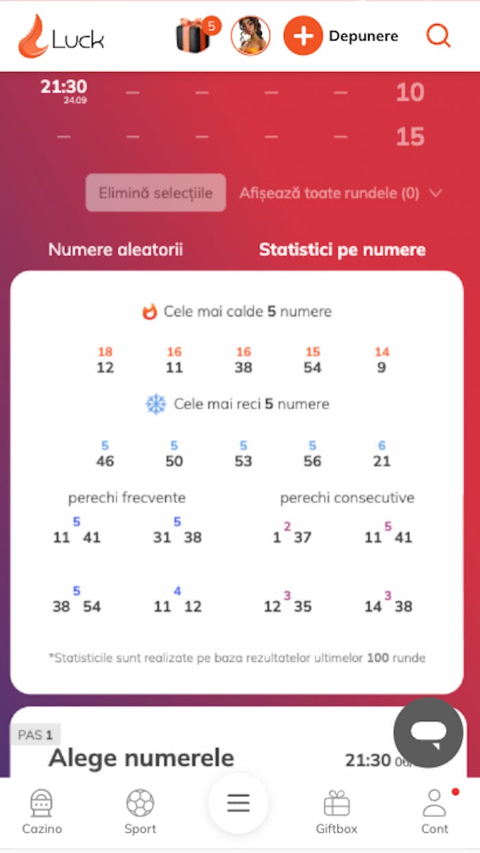 Statistică pe numere la loto Marea Britanie.