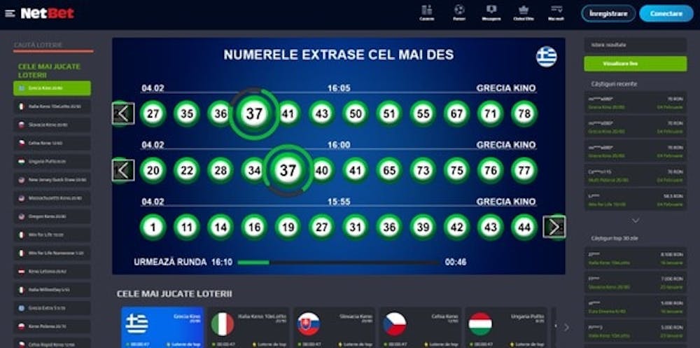 Pagina de loto de la cazinoul Netbet.