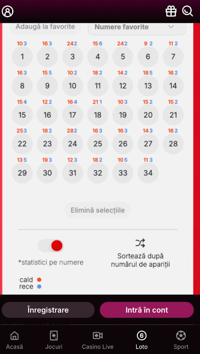 Statistici pe numere la Norvegia 7/34.
