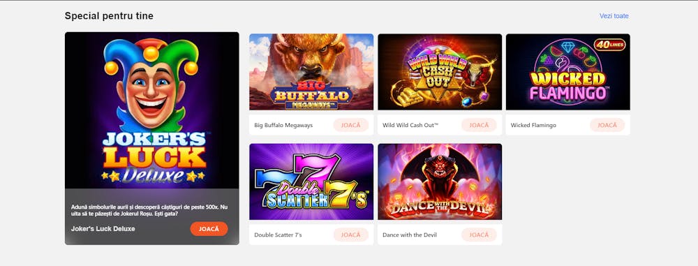 Variante de păcănele oferite pe Luck casino..