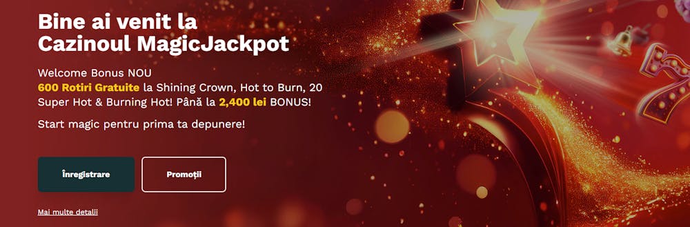 Primul Magic Jackpot bonus de bun venit pe care îl poți revendica la primele 3 depuneri.