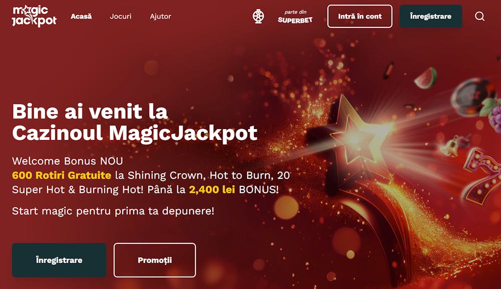 Prima ofertă pe care o poți lua la depunere pe Magic Jackpot.