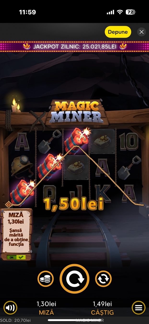 Păcănele online cu jackpot Magic Miner de la 888 Casino.