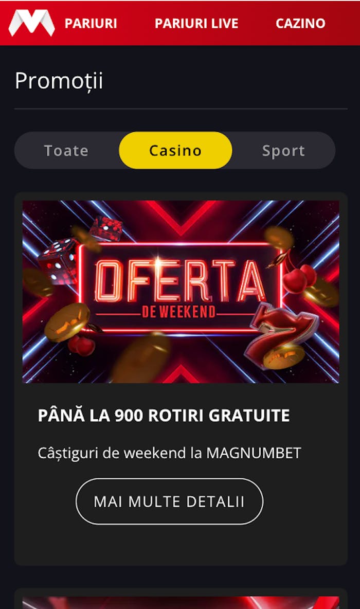 Oferta de weekend la Magnumbet casino.