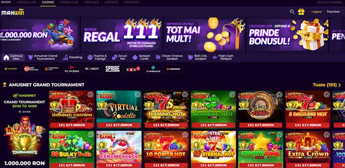 Pagina principală a cazinoului online MaxWin.