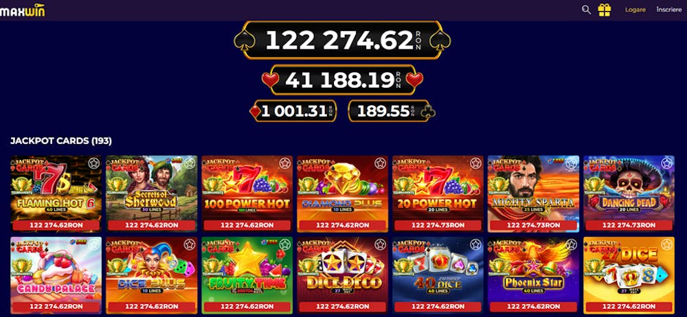 Jocuri cu Jackpot din portofoliul MaxWin.