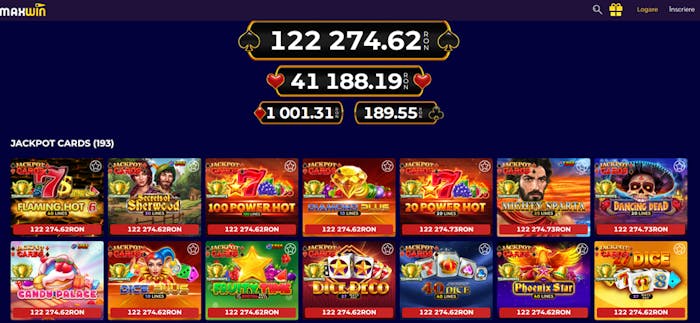 Jocuri cu Jackpot din portofoliul MaxWin.