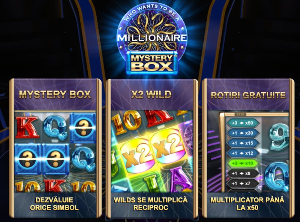 Funcții speciale la Millionaire Mystery Box. 